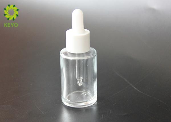 Square Empty Cosmetic Bottles , Clear Glass Essential Oil Dropper Bottles