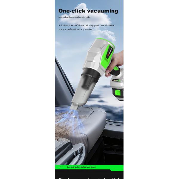 2-in-1 Brushless Cordless Leaf Blower & Vacuum, 21V Battery Powered Tool with 33000RPM Performance, Integrated Blow and Suck Functionality