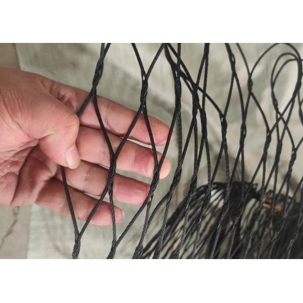 Black Oxidized 2.0mm Cable Zoo Rope Mesh 60*60mm SS304 Zoo Rope Netting