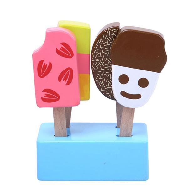 Juguetes de madera impresos del helado 1pc para los juguetes preescolares del muchacho de la muchacha