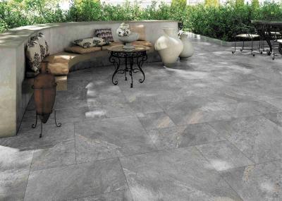 Black Full Body Porcelain Tile / Body Concave Kitchen Floor Porcelain Tile