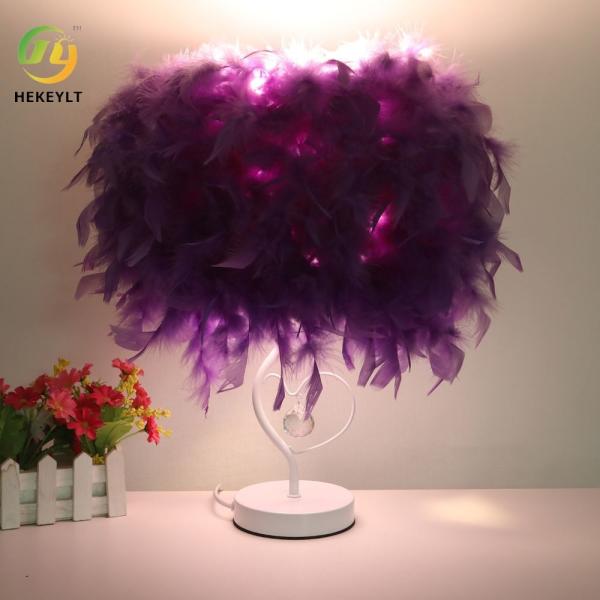 Multi Coloured Remote Control Feather Lamp Wedding Bedroom Bedside Romantic Nightlight