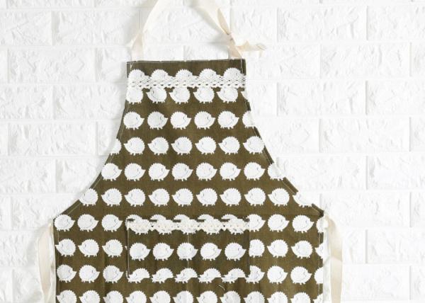 Puting Kitchen wear cooksmart wipe clean Apron pocket diablement fort cotton Hedgehog tree