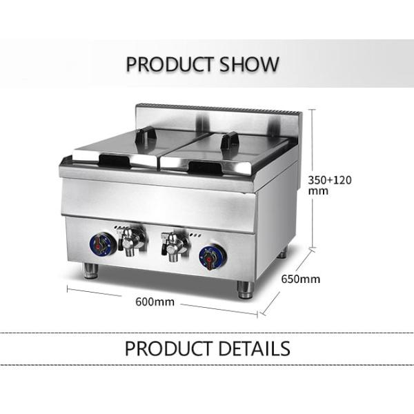 Frying 2 Tank 600mm Commercial Kitchen Cooking Equipment
