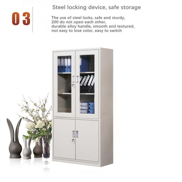 Adjustable Height Hospital Medical Display Cabinet Two Glass Doors With Lock