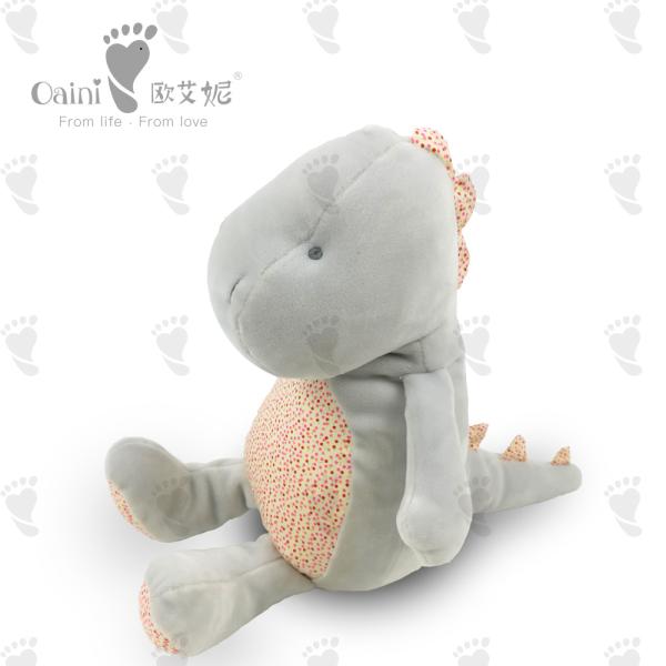 КЭ плюша динозавра логотипа вышивки чучела ОДМ успокаивая серый