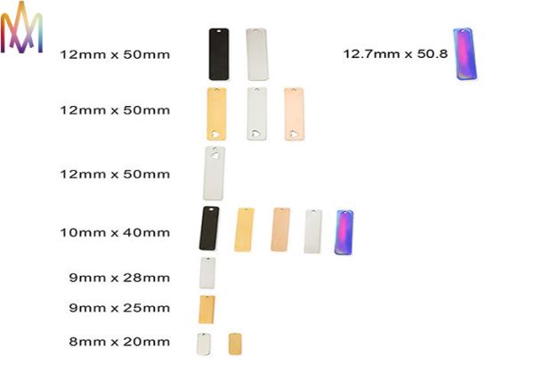 OEM ODM No Tarnish Rectangle Engraved Blank Charm Tags