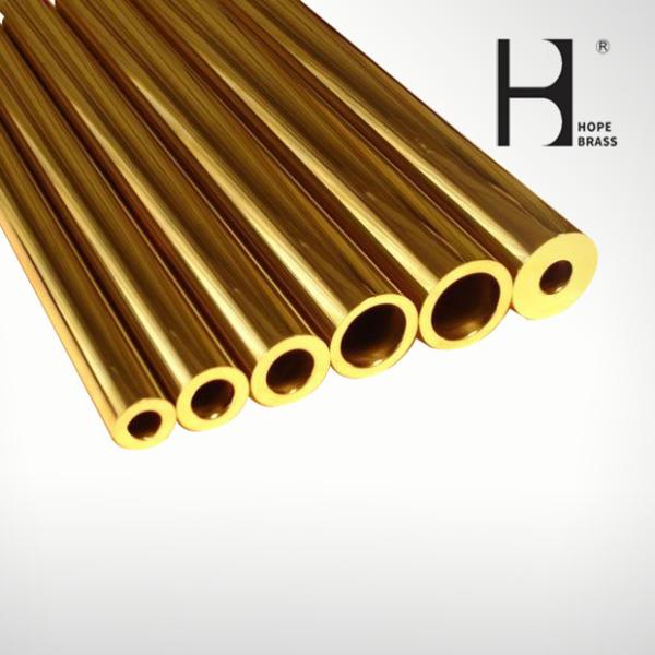 Copper Zinc Alloy 5m Long 16mm Brass Tube Anti Fade Brass Round Pipe