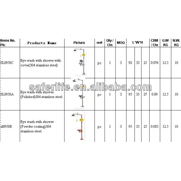 Wholesale EYE WASHER stainless steel emergency safety shower and eye wash station