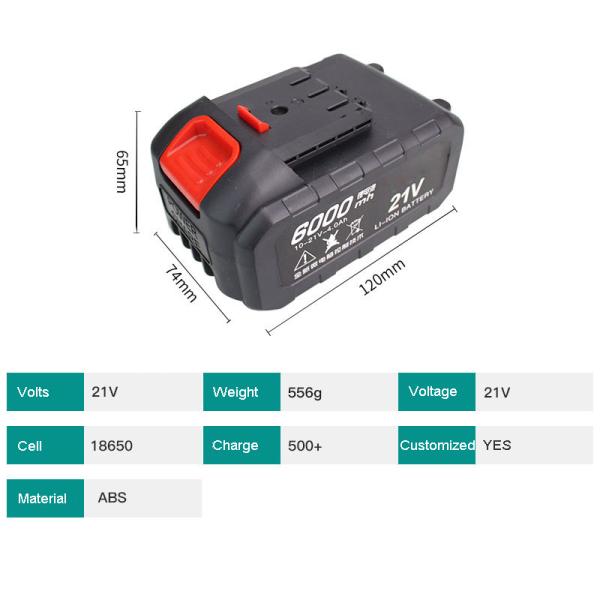 Перезаряжаемые инструменты батареи лития, батарея лития 21v 2.5Ah