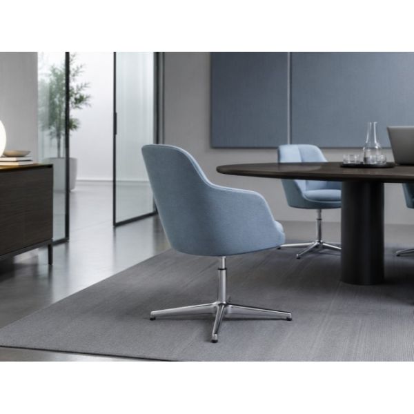 Swivel Fabric Conference Armchair Auto Return Polished Office Meeting Chairs