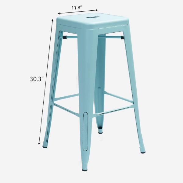 High Metal Stool Backless Industrial Bar Stools , Restaurant Stacking Chairs Indoor Outdoor