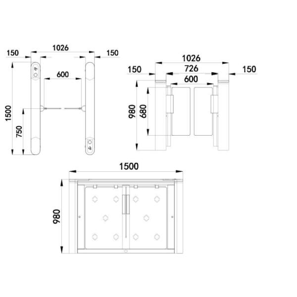 Высокоскоростной астетический датчик Turboo Infrare 6 пар турникета барьера качания дизайна