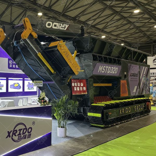 55 kw Power Double Shaft Design Multifunctional Tracked Mobile Shredder for Municipal Waste