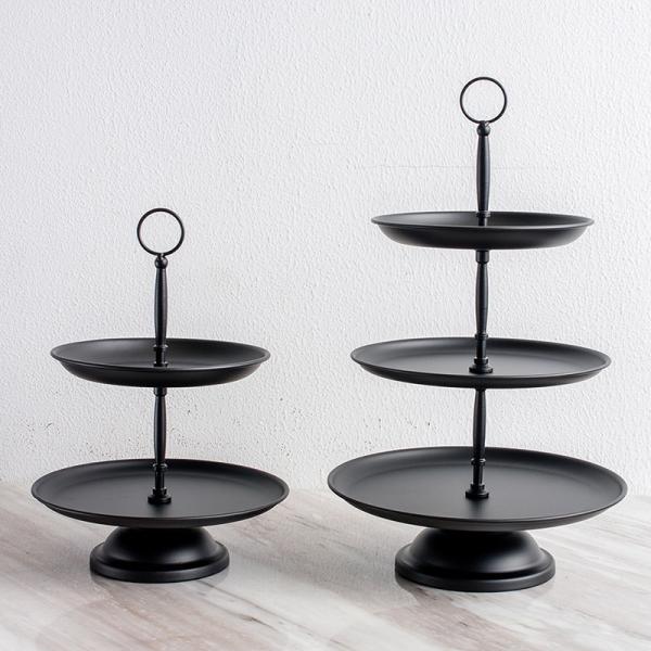 Anti Rust Double Tier 31cm Height Steel Fruit Basket