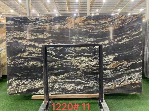 Brasil Platino Oro Mármol de lujo Piedra de libro juego de fondo Pared característica Piedra de piso de lujo
