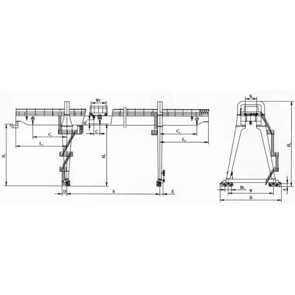 Тип кран на козлах коробки 16 тонн рельса крана на козлах прогона двойника электрический мобильный