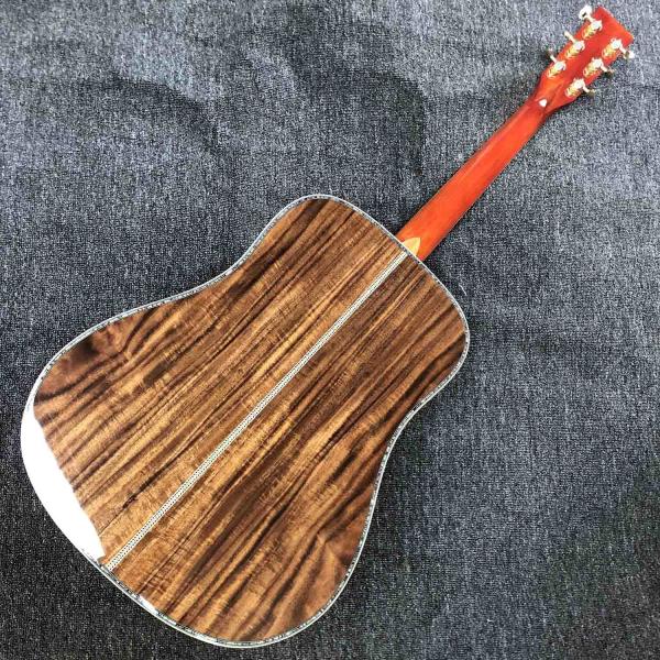 Custom Grand GD45md Madagascar Acoustic Guitar Solid Europe KOA Back Side Maple Top and Binding One Pcs Mahogany Neck LR