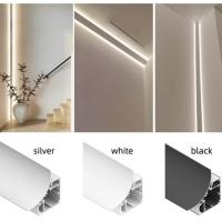 Finition T5 de anodisation en aluminium faisante le coin de l'alliage 6063 de profil du diffuseur LED du PC PMMA