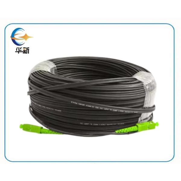  FTTH  Pre-Connectorized Optical Drop Cable 100m Sc Upc Single Mode Simplex Jumper Cable G652D G657A Steel FRP 