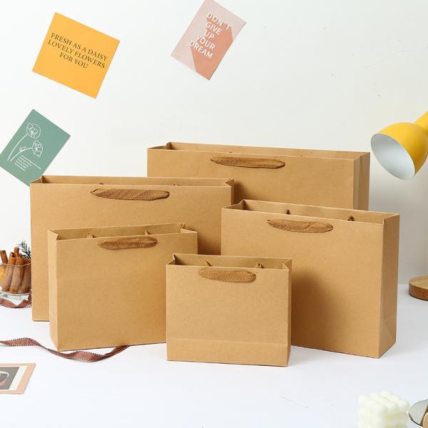 Kraft Paper Packing Bag Christmas Gift Bag Party Gift Hand-Held Packaging Bag Takeaway Packing Bag