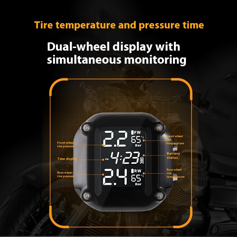 Customizable ABS Plastic Motorcycle Tire Pressure Monitoring Air Pressure Detector Left External Tire Sensor Accessories