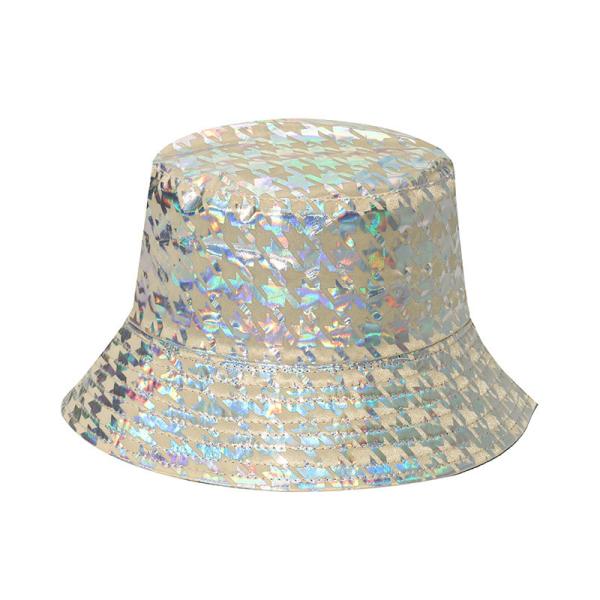 Hot Silver Dazzle Color Street Ball Trend Plover case Bucket Hat For Women