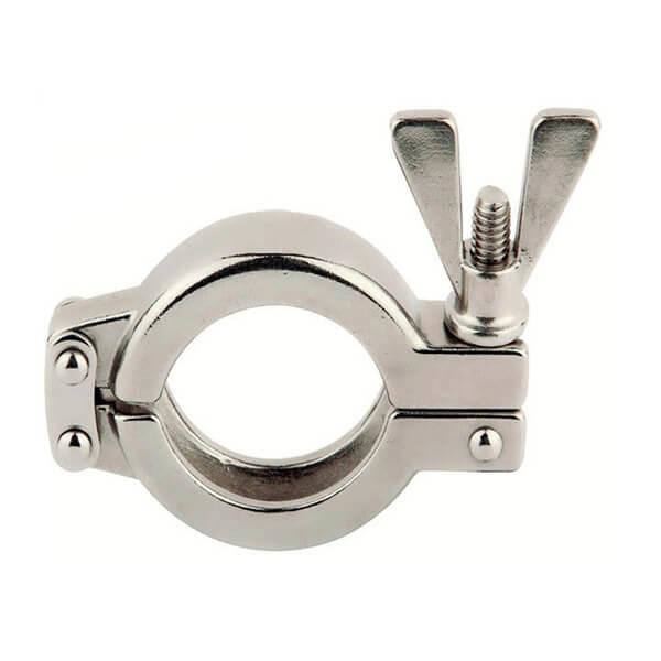 Industrial Ss Tri Clamp Fittings Double Bolt Pipe Clamps Mirror Polishing