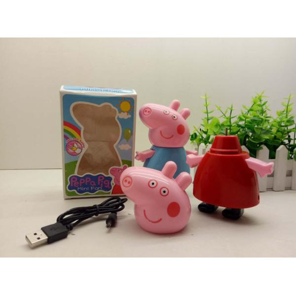 Cartoon pig rechargeable fan, mini usb charging desktop fan gift