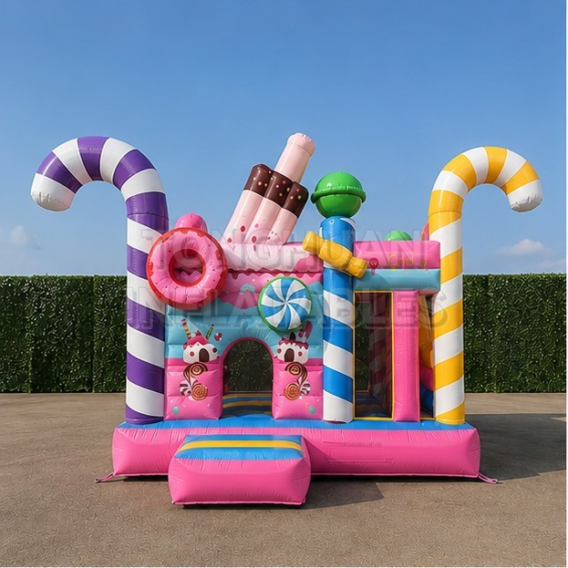Commercial Candy Theme Inflatable Bounce House for Birthday Parties Event Rentals Family Entertainment Centers and Indoor Play Areas
