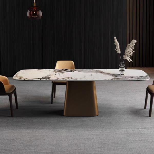 Modern Marble Rectangular Dining Table and Chair Set 4-6 Seats High Quality Wholesale Marble Dining Table Set