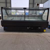 Saque do supermercado do OEM sobre o refrigerador da exposição do alimento com vidro reto