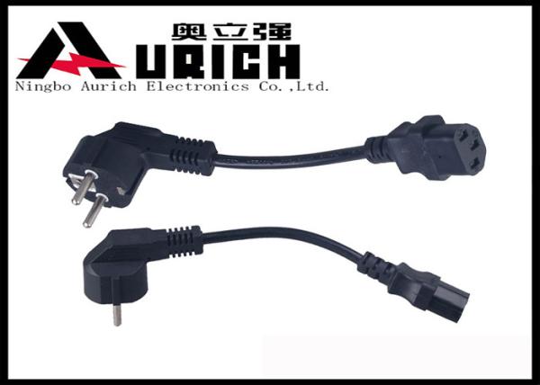 Waterproof Plug Right Angled Shucko EU Laptop Power Cord 250V 16 A VDE Certification