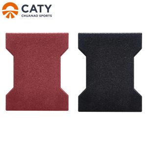 Heavy-Duty Interlocking Dog-Bone Rubber Flooring for Parks, Fitness Trails and Horse Barn