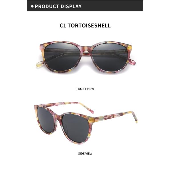 Солнечные очки ацетата глаза кота круглые покрасили CE с поляризовыванным объективом