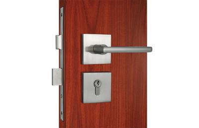 Entry Satin Nickel Lever Modern Mortise Lockset Handle Zinc Alloy
