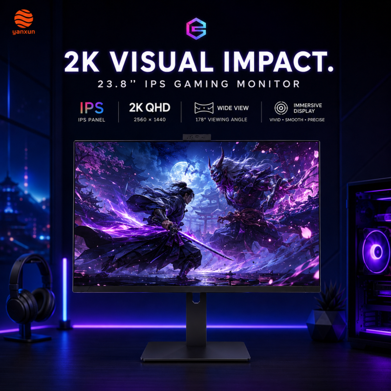 23.8-inch IPS 2K QHD Gaming Monitor, 2560×1440 Quad HD Resolution 165Hz High Refresh Rate 1ms MPRT Ultra-Fast Response Gaming Display for Smooth Competitive Gameplay, Featuring Vivid IPS Panel