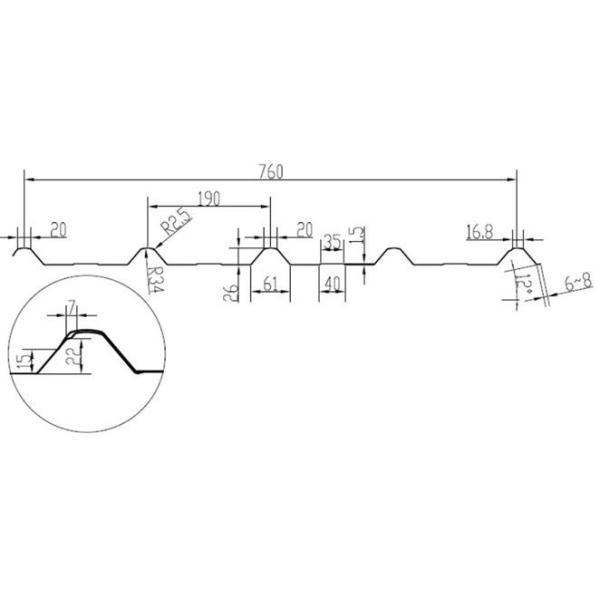Roll former for trim deck 760 profiles, rollforming making machine, TD760 type
