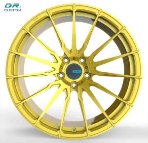 22in One Piece Forged Wheels Custom Cap Bronze Gold Paint