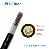 Solo cable de fribra óptica dieléctrico aéreo de arriba 48 del modo G657a de Adss base 96 144