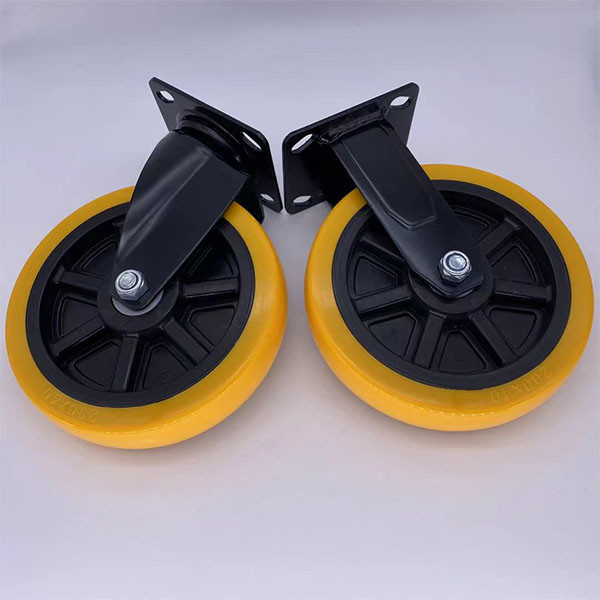 5 Inch TPE Tread Heavy Duty Yellow Fixed Caster Wheel For Industry