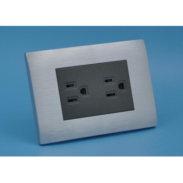 Electrical 2 Gang Socket Outlet Silver Point Contact Over Voltage Protection