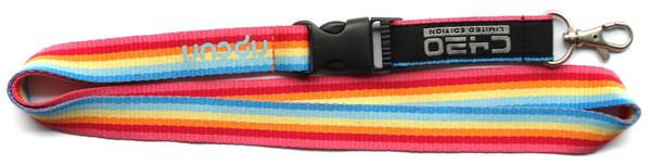 Color stripes polyester neck lanyards, striped polyester neck straps, good quality & price