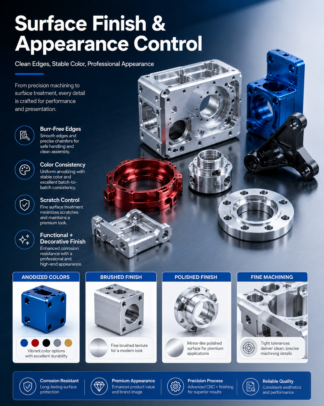 High Precision Custom Aluminum CNC Parts with 5-Axis Machining for Prototype to Mass Production