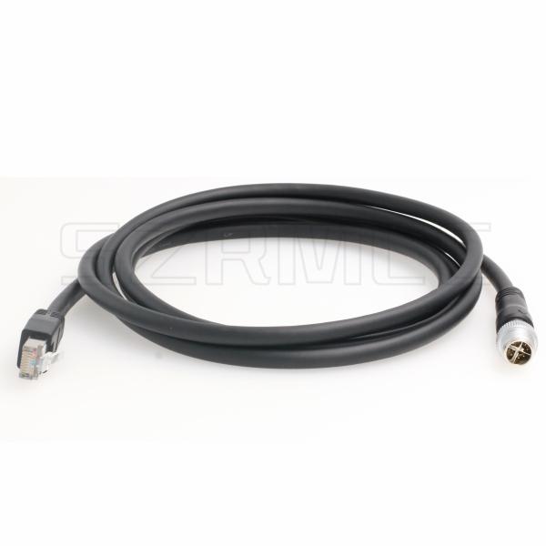M12 8 Pin Xcode Male to RJ45 TAIYO Flexible Ethernet Cable , Shielded Flexible Cat6 Cable