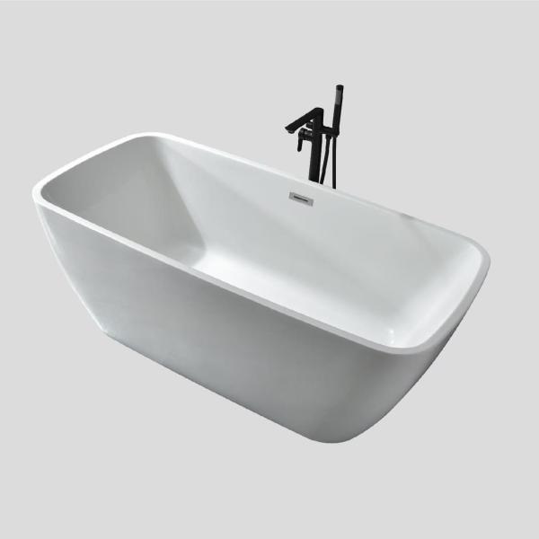 Design moderne salle de bain ovale blanche acrylique libre
