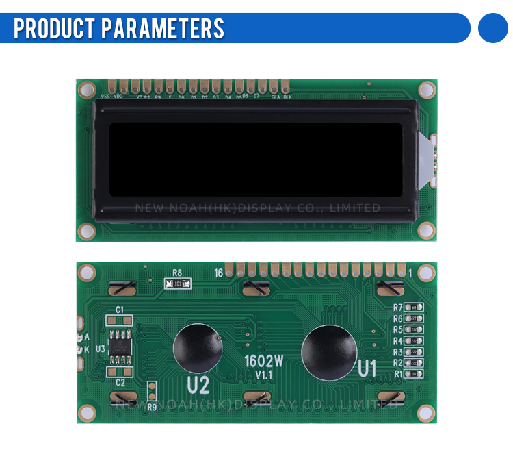 Russian BTN Black Film 1602W 3.3V Character LCD Screen 1602 ST7066U LCM 16*2 Module
