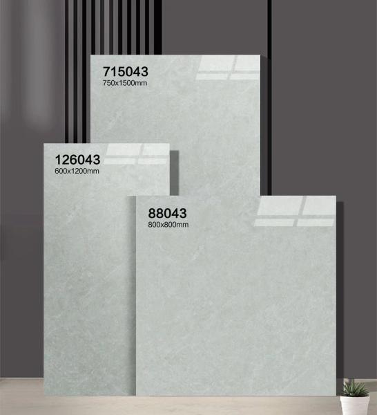 Polished Porcelain Tiles 750x1500mm Marble Look Gray Floor Tile