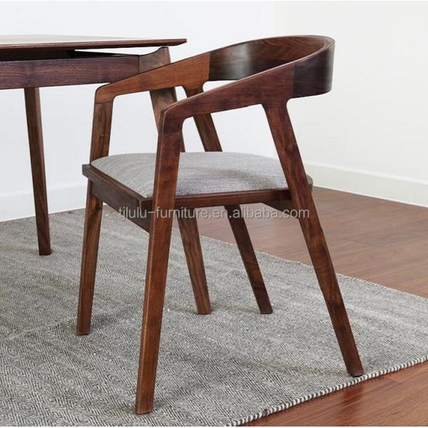 Silla de madera natural/de nuez moderna, sencilla para el hogar, comedor, bar, silla de cuero de PU para la venta