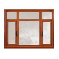 Aperture horizontale en bois en aluminium en grain Casement de fenêtre Isolation acoustique 35dB